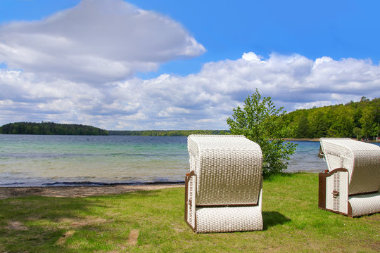The famous and popular Stechlin lake in Neuglobsow (Mark Brandenburg), Germany
