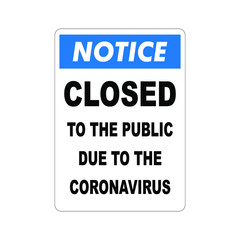 Sign notice to prevent coronavirus covid19 vector ready to print sign notice