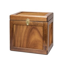 Vintage gift box, Wooden Box with lock isolated on white background, 3d illustration