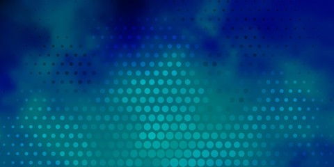 Dark BLUE vector template with circles. Abstract decorative design in gradient style with bubbles. Pattern for websites.