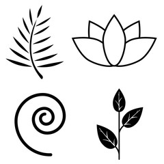 Yoga icons natural ecology vector illustration template