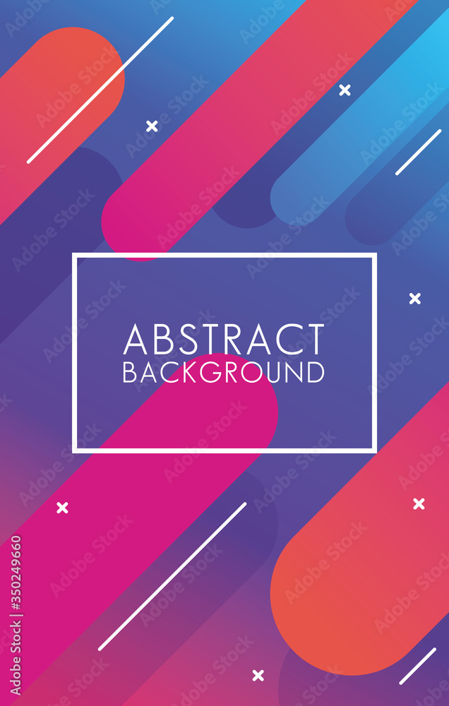 Poster rectangle frame in colorful abstract background