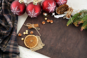 christmas background with christmas decorations