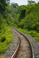 Railway station.railroad transportation industrial and travel.