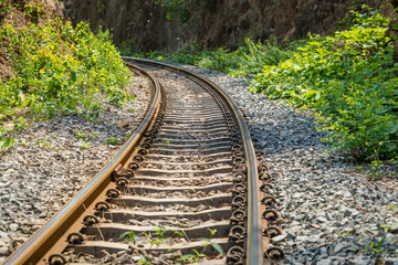 Railway station.railroad transportation industrial and travel.