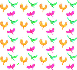 seamless pattern with colorful birds