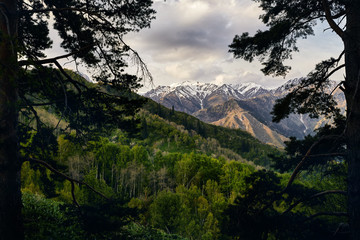 Beautiful sunrise in the mountains
