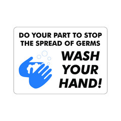 Wash Hand, Keep Clean to prevent Coronavirus covid19 vector ready to print