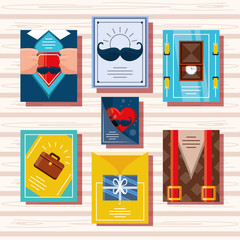 set of fathers day cards