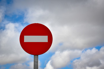 traffic signal with indication of prohibition, stop or caution