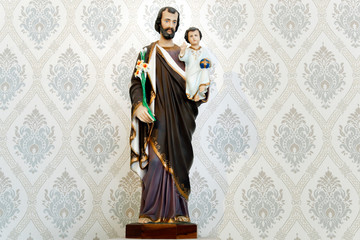 Saint Joseph and baby Jesus catholic image