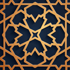 Vector muslim mosaic, persian motif. Mosque decoration element. Islamic geometric pattern.