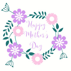 floral background with flowers, happy mother's day wishes greeting card on abstract background, graphic design illustration wallpaper