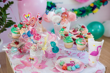 Candy bar and birthday decor