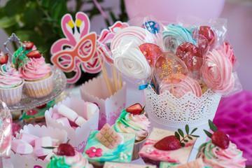 Candy bar and birthday decor