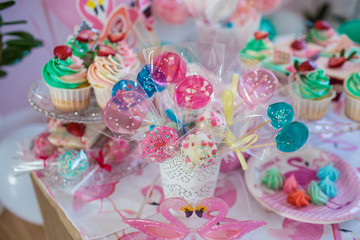 Candy bar and birthday decor