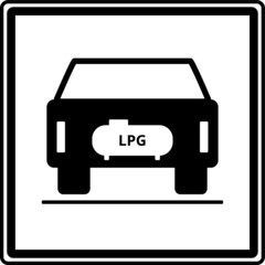 Obraz premium LPG car sign, symbol, Vector illustration