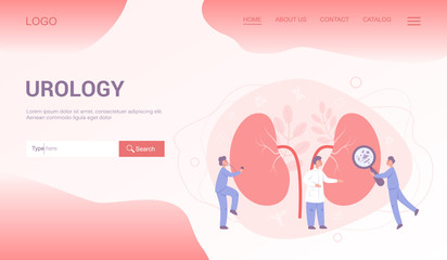 Medical specialty and examination web banner or landing page.