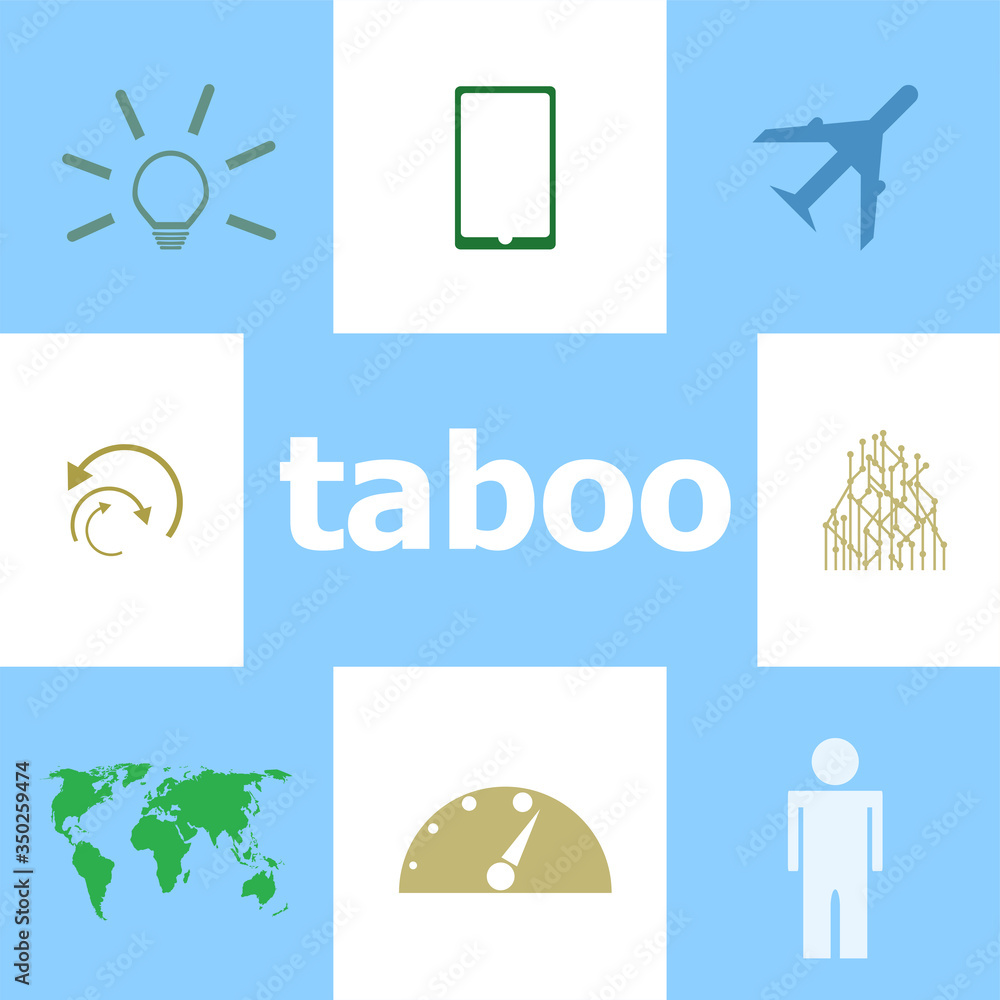 Poster text taboo. security concept . infographic elements. icon set
