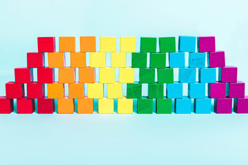  LGBT flag of cubes in a row