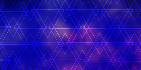 Dark Purple vector background with triangles. Decorative design in abstract style with triangles. Template for wallpapers.
