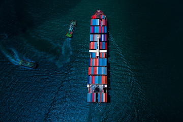 container cargo ship, business freight shipping international
