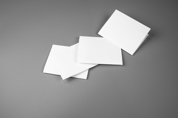 Blank portrait mock-up paper. brochure magazine isolated on gray, changeable background / white paper isolated on gray