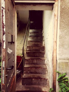 Old Steps Seen Through Doorway