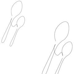 Spoons background restaurant design, vector illustration