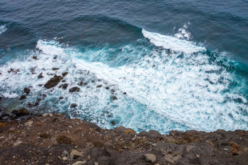 Cliffs and ocean aerial view in Santo Antao island, Cape Verde
