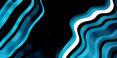 Dark BLUE vector backdrop with bent lines. Bright sample with colorful bent lines, shapes. Design for your business promotion.