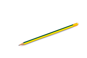 Yellow Green pencil on white background.