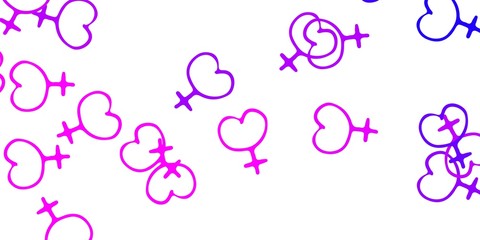 Obraz premium Light Purple, Pink vector background with woman symbols.