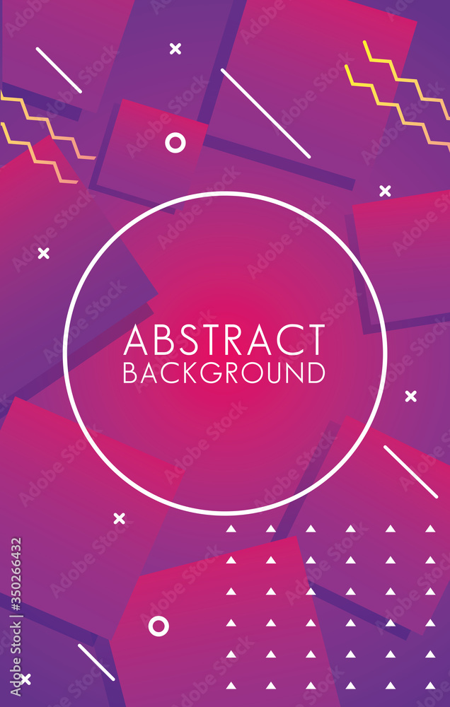 Poster circular frame in colorful abstract background