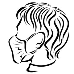 profile of a young man in a medical mask