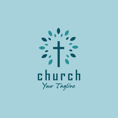 Church Logo Design Vector Illustration Template Idea