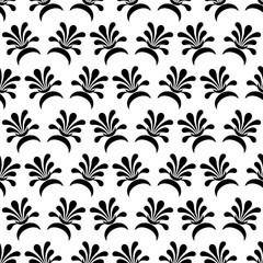 Seamless pattern in ethnic traditional style. Simple geometric Oriental floral motif . Printing for internal textile, fabric, paper and other surfaces. Vector
