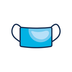 mouth mask icon, line color style