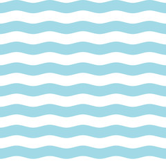 Blue wave seamless pattern. Vector background. Minimal design.