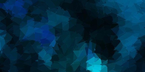 Obraz premium Dark blue, green vector abstract triangle background.