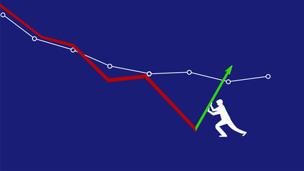 Illustration of help in crisis. Help improve the result. Anticrisis