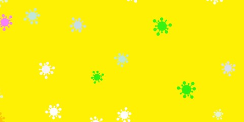 Light multicolor vector background with covid-19 symbols.