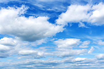 Naklejka na ściany i meble white beautiful smoothly blurred clouds in the blue sky