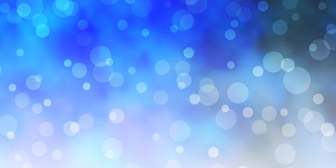 Light BLUE vector background with circles. Illustration with set of shining colorful abstract spheres. Pattern for wallpapers, curtains.