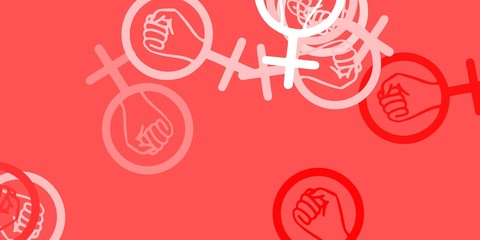 Light Red vector template with businesswoman signs.