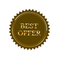 Best offer vector seal isolated on white backdrop