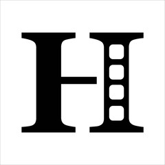 Letter H. The initial H letter logo design abstract cinema logo