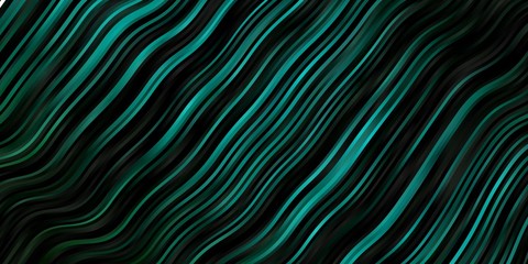 Dark Green vector background with curves. Colorful abstract illustration with gradient curves. Pattern for websites, landing pages.