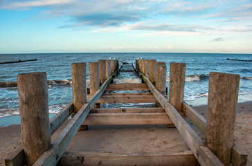 Fototapeta premium Steg in die Ostsee.