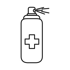 covid 19 coronavirus prevention spray bottle alcohol disinfectant line style icon